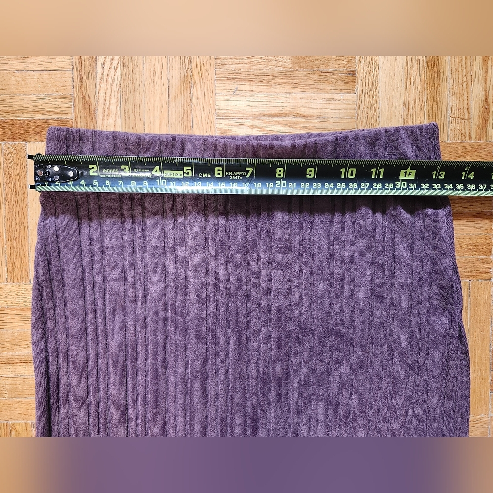 🎉 3/$60 Aritzia Wilfred Free Brown Ribbed Midi Skirt Size Medium - Picture 6 of 7